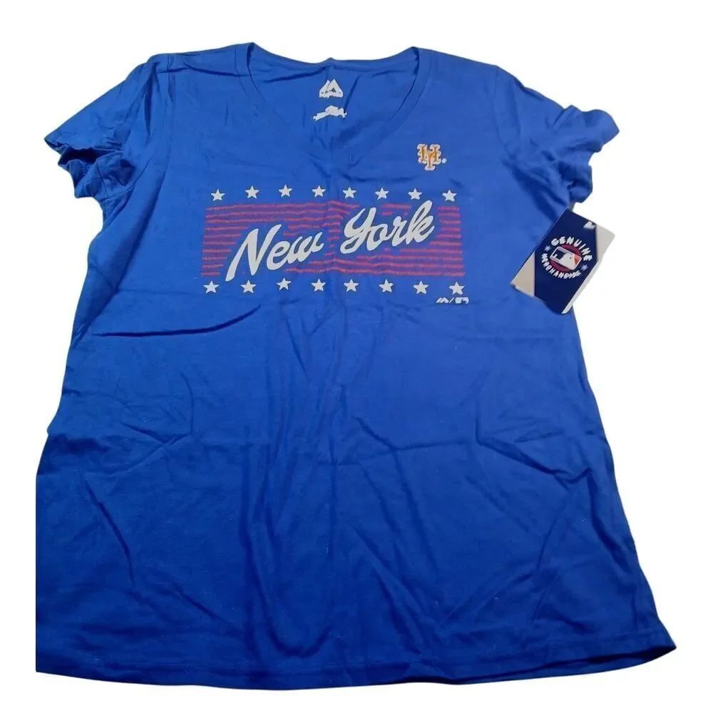 New York Mets Women's Blue T-Shirt - Size Medium